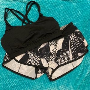 Lululemon bra and shorts